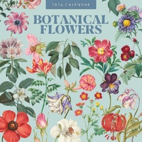 Botanical Flowers - 2026 Red Robin Square Wall Calendar Monthly Planner