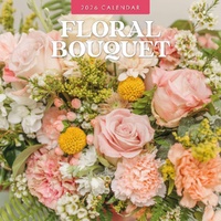 Floral Bouquet - 2026 Red Robin Square Wall Calendar Monthly Planner