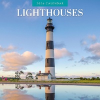 Lighthouses - 2026 Red Robin Square Wall Calendar Monthly Planner