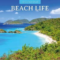 Beach Life - 2026 Red Robin Square Wall Calendar Monthly Planner