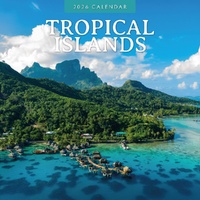 Tropical Islands - 2026 Red Robin Square Wall Calendar Monthly Planner