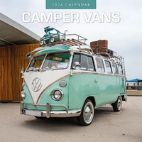 Camper Vans - 2026 Red Robin Square Wall Calendar Monthly Planner