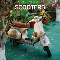 Scooters - 2026 Red Robin Square Wall Calendar Monthly Planner