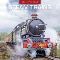 Steam Trains - 2026 Red Robin Square Wall Calendar Monthly Planner