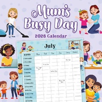 Mum's Busy Day - 2026 Red Robin Square Wall Calendar Monthly Planner
