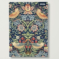 William Morris - 2026 Red Robin A5 Padded Diary Planner Arts & Crafts Pattern