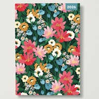 Floral Pattern - 2026 Red Robin A5 Padded Diary Planner Botanical Print Design