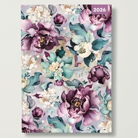 Peonies - 2026 Red Robin A5 Padded Diary Planner Elegant Floral Illustration