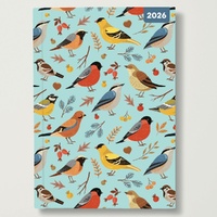 Birdsong - 2026 Red Robin A5 Padded Diary Planner Illustrated Birds & Nature