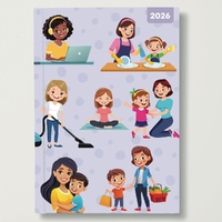 Mum's Busy Diary - 2026 Red Robin A5 Padded Diary Planner Home Organiser