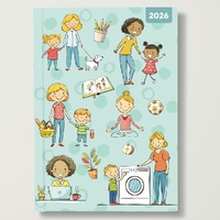 Mum's Diary - 2026 Red Robin A5 Padded Diary Planner Daily Family Organiser