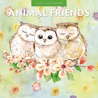 Animal Friends - 2027 Red Robin Square Wall Calendar Monthly Planner