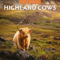 Highland Cows - 2027 Red Robin Square Wall Calendar Monthly Planner
