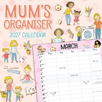 Mum's Organiser - 2027 Red Robin Square Wall Calendar Monthly Planner