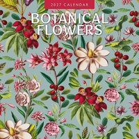 Botanical Flowers - 2027 Red Robin Square Wall Calendar Monthly Planner