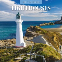 Lighthouses - 2027 Red Robin Square Wall Calendar Monthly Planner