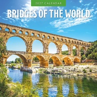 Bridges of the World - 2027 Red Robin Square Wall Calendar Monthly Planner