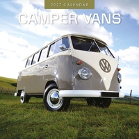 Camper Vans - 2027 Red Robin Square Wall Calendar Monthly Planner