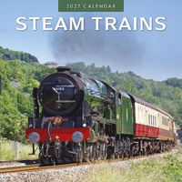 Steam Trains - 2027 Red Robin Square Wall Calendar Monthly Planner