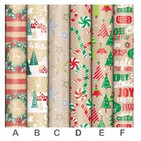 Christmas Kraft Gift Wrap Rolls Wrapping Paper 2m x 70cm Festive Xmas