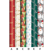 Christmas Foil Print Wrapping Paper Roll 3m x 70cm Festive Xmas Gift Wrap
