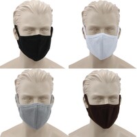 FIL Reusable Cloth Cotton Face Mask 3 Layers Fitted Fabric Washable Adult Unisex