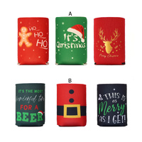 3x Christmas Stubby Holders Can Coolers Xmas Beer Drink Sleeve Party Gift