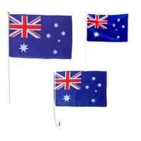 2-8x Australia Day Flag On Stick Hand Held Waving Large Oz Car Australian Banner