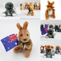 4x Australian Souvenir Soft Plush Stuffed Toy Animals Koala Kangaroo 10-15cm