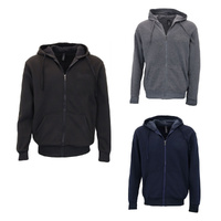 FIL Men's Fleece Zip Hoodie Jacket Embossed Brooklyn Logo Pullover Casual Hooded