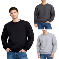 FIL Mens Sherpa Lined Jumper Warm Fleece Sweatshirt Crew Neck Pullover Pockets