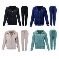 FIL Women's 2pc Fleece Tracksuit Set Zip Jacket & Jogger Pants Loungewear Winter