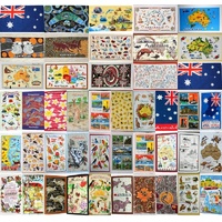 Australia Australian Souvenir Tea Towels 100% Cotton Linen Weave Flag Map Gift