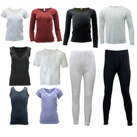 Mens Womens Merino Wool Longsleeve Thermal Singlet Top Pants Leggings Long Johns