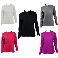 NEW Women's Cotton Skivvy Long Sleeve Top High Neck Basic Plain Core