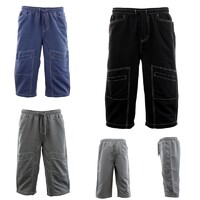 Men's 3/4 Long Cargo Shorts Elastic Waist 5 Pockets Quick Dry