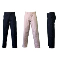 NEW Men's Straight Chino Pants Work Pants Trousers 100% Cotton Black Khaki