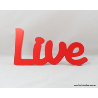 Home Wedding Decor Wooden Block Words Freestanding/Hanging - Live Red