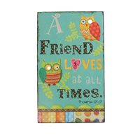 Vintage Retro Wooden Plaque Home Wall Hanging Décor- A Friend Loves At All Times