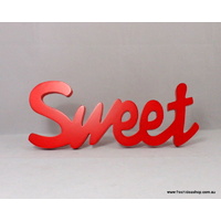 Home Wedding Decor Wooden Block Words Freestanding/Hanging - Sweet (Red)