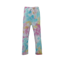 Men's Soft Plush Lounge Sleep Pyjama Pajama Pants Fleece Winter Sleepwear [Size: XL] [Design: Tie Dye/Rainbow A]