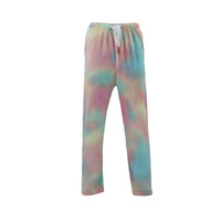 Men's Soft Plush Lounge Sleep Pyjama Pajama Pants Fleece Winter Sleepwear [Size: XL] [Design: Tie Dye/Rainbow B]