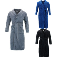 FIL Men's Flannel Fleece Dressing Gown Bath Robe Super Soft Plush