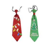 Christmas Neck Ties Elastic Dress Up Merry Xmas Party Santa Red Novelty Neckties