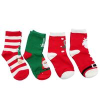 Kids Christmas Socks Unisex Santa Claus Xmas Tree Gift Holiday Girl
