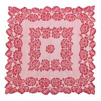 Christmas Red Lace Square Tablecloth Table Cover Topper Decor 91x91cm