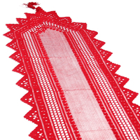 Christmas Red Lace Table Runner Decoration Banquet Party Xmas 33x114CM