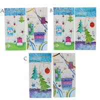 12x Christmas Card for Money Gift Card Checks Voucher Xmas Art 18x9cm