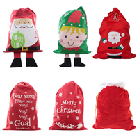Large Christmas Santa Sack Red Stocking Gift Presents Bag Xmas Santa Snowman