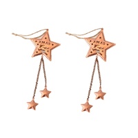 2x Copper Rose Gold Colour Christmas Tree Ornament XMAS Hanging Decoration